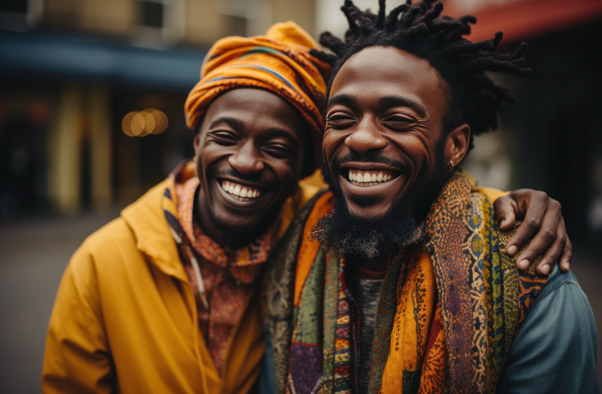 Amis africains heureux